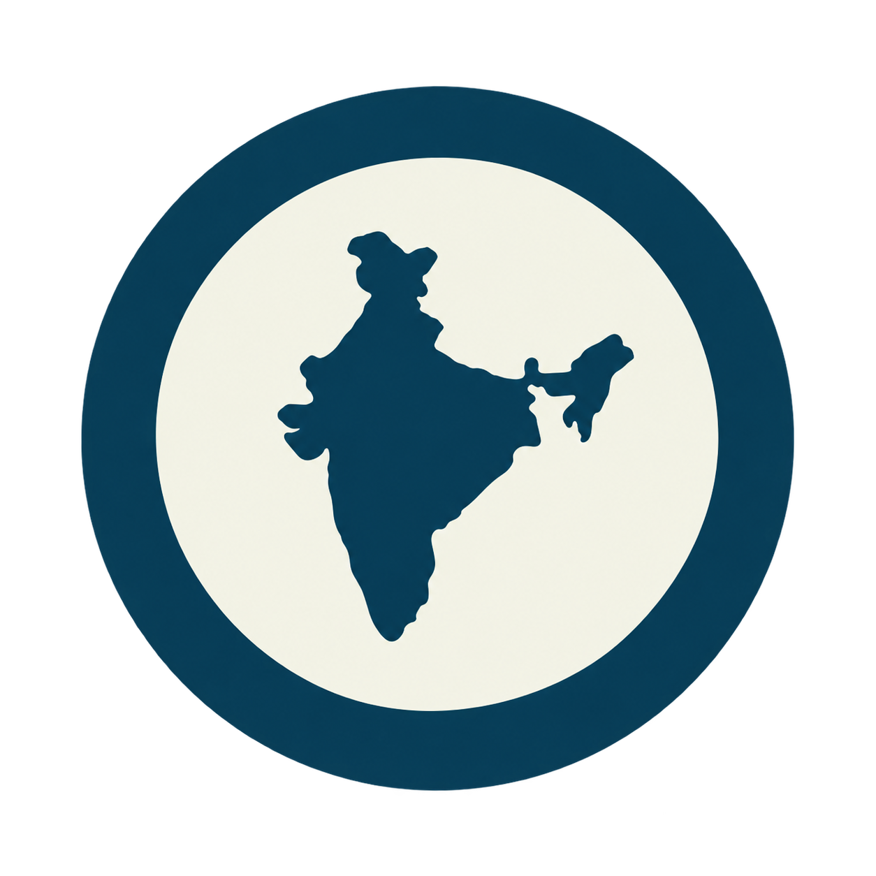 Map of India inside the route origin marker