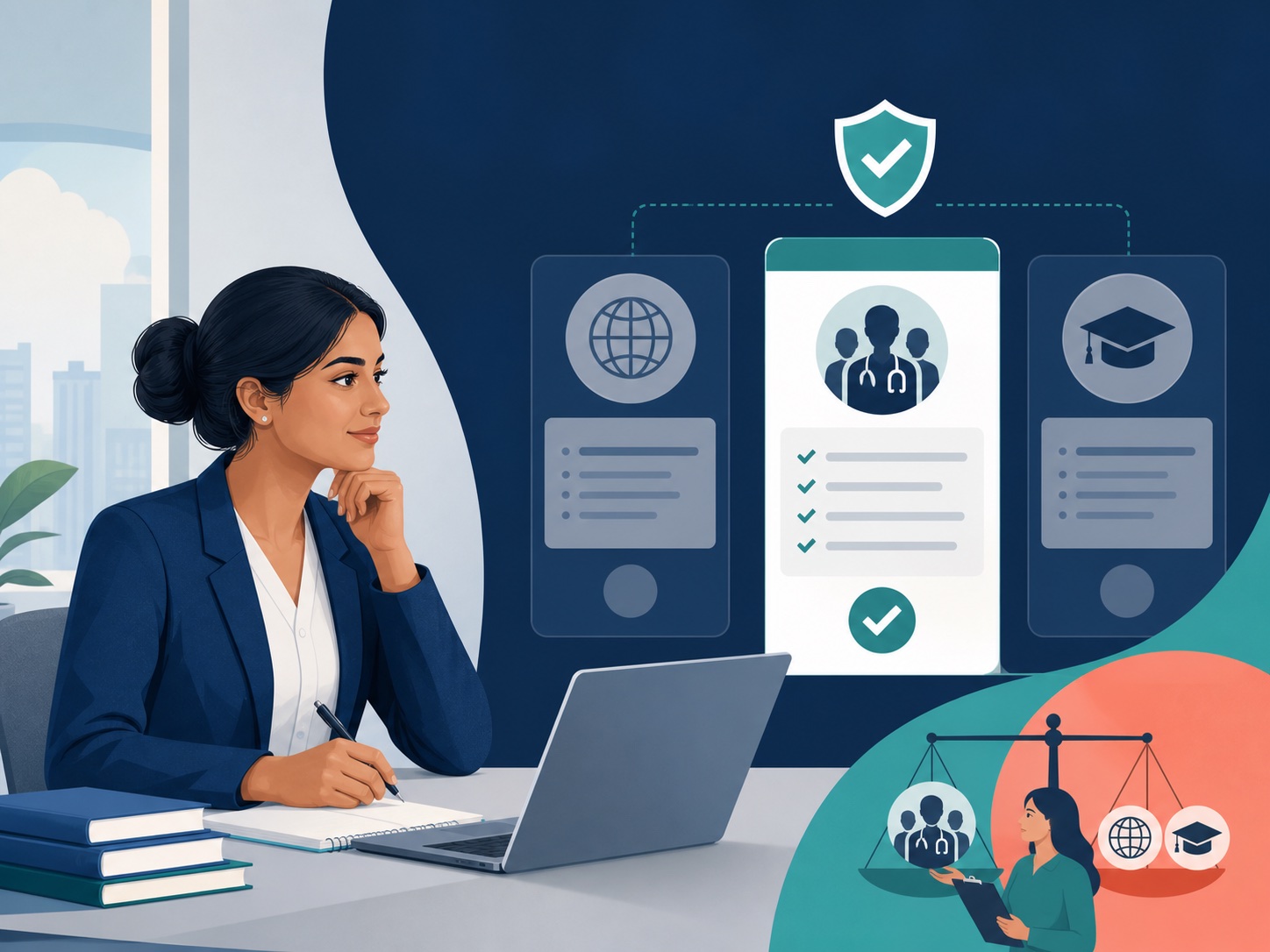 Visual explanation of professional registration