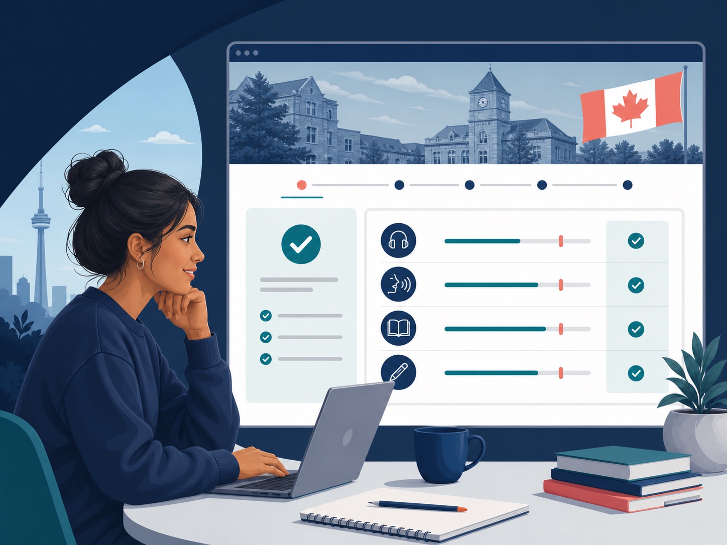 Visual explanation of pte academic for canadian study