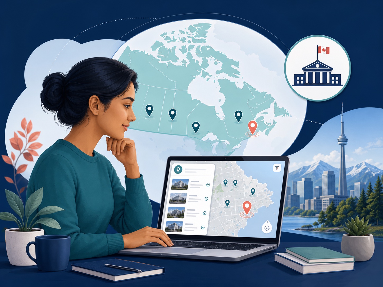 Visual explanation of find a current canadian centre