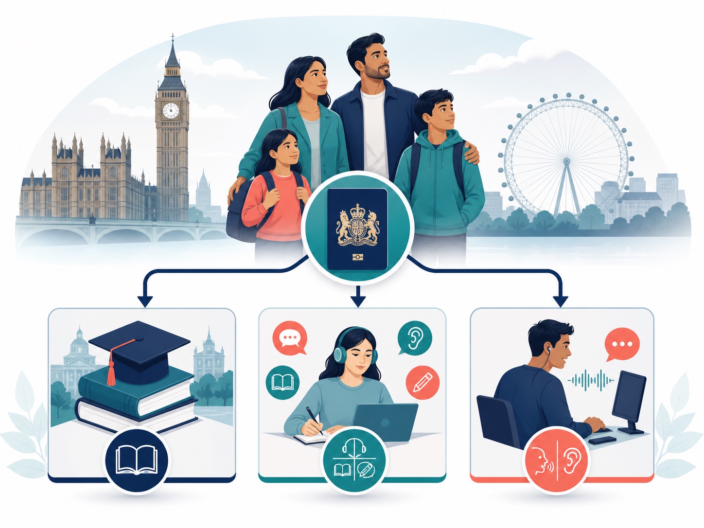 Visual explanation of match the test to the immigration route