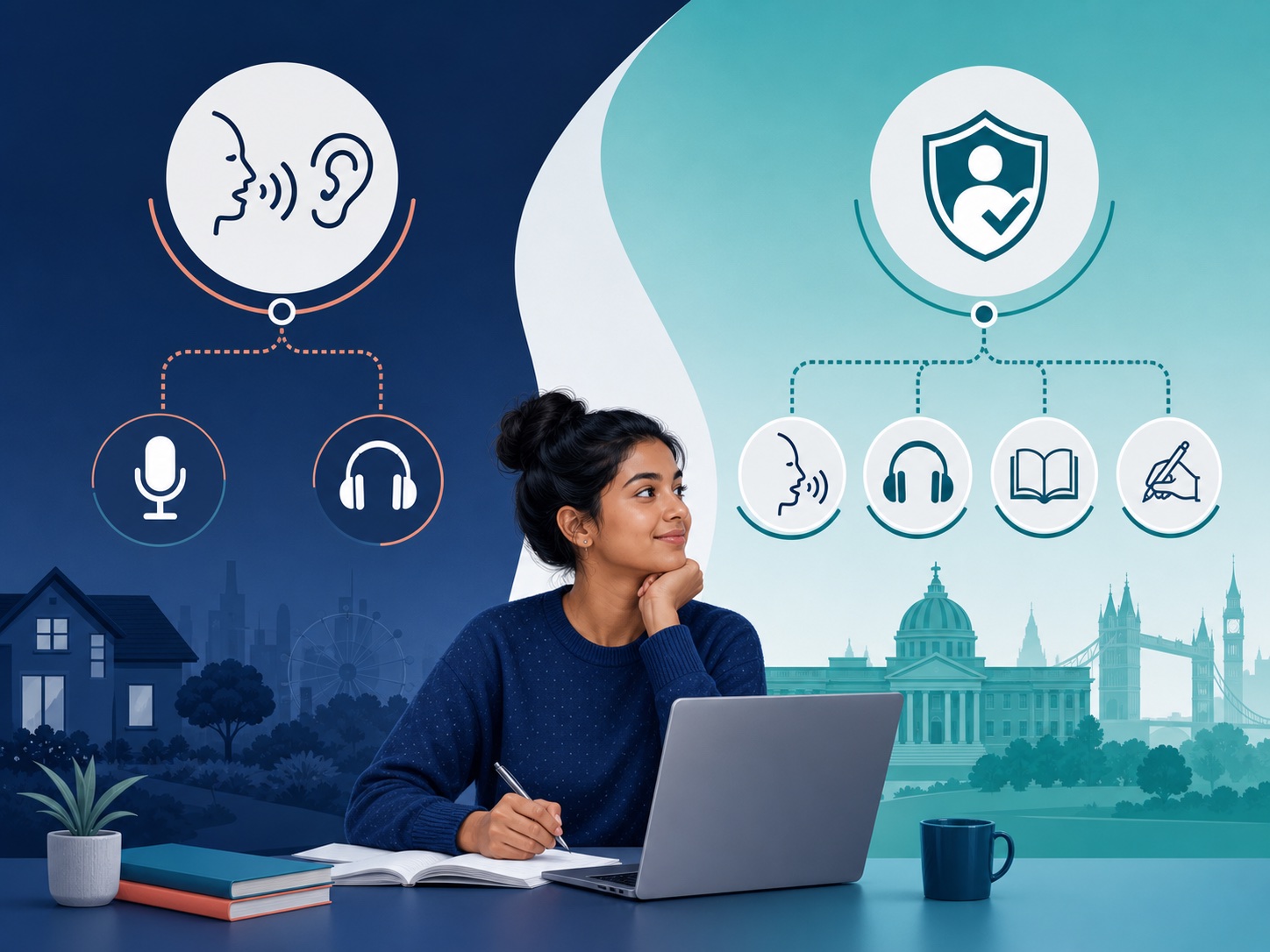 Comparison between a two-skill PTE Home test and a four-skill PTE Academic UKVI test