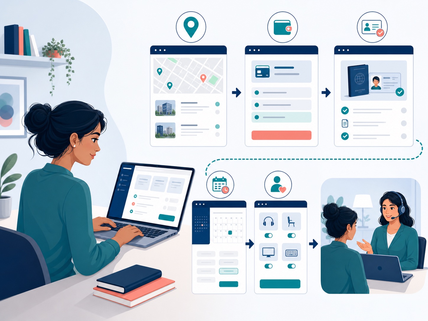 Visual explanation of book and manage a test